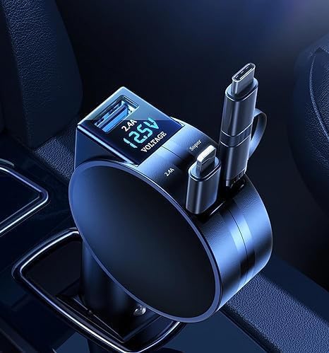Chargeur de voiture rétractable 3 en 1 Ultra rapide