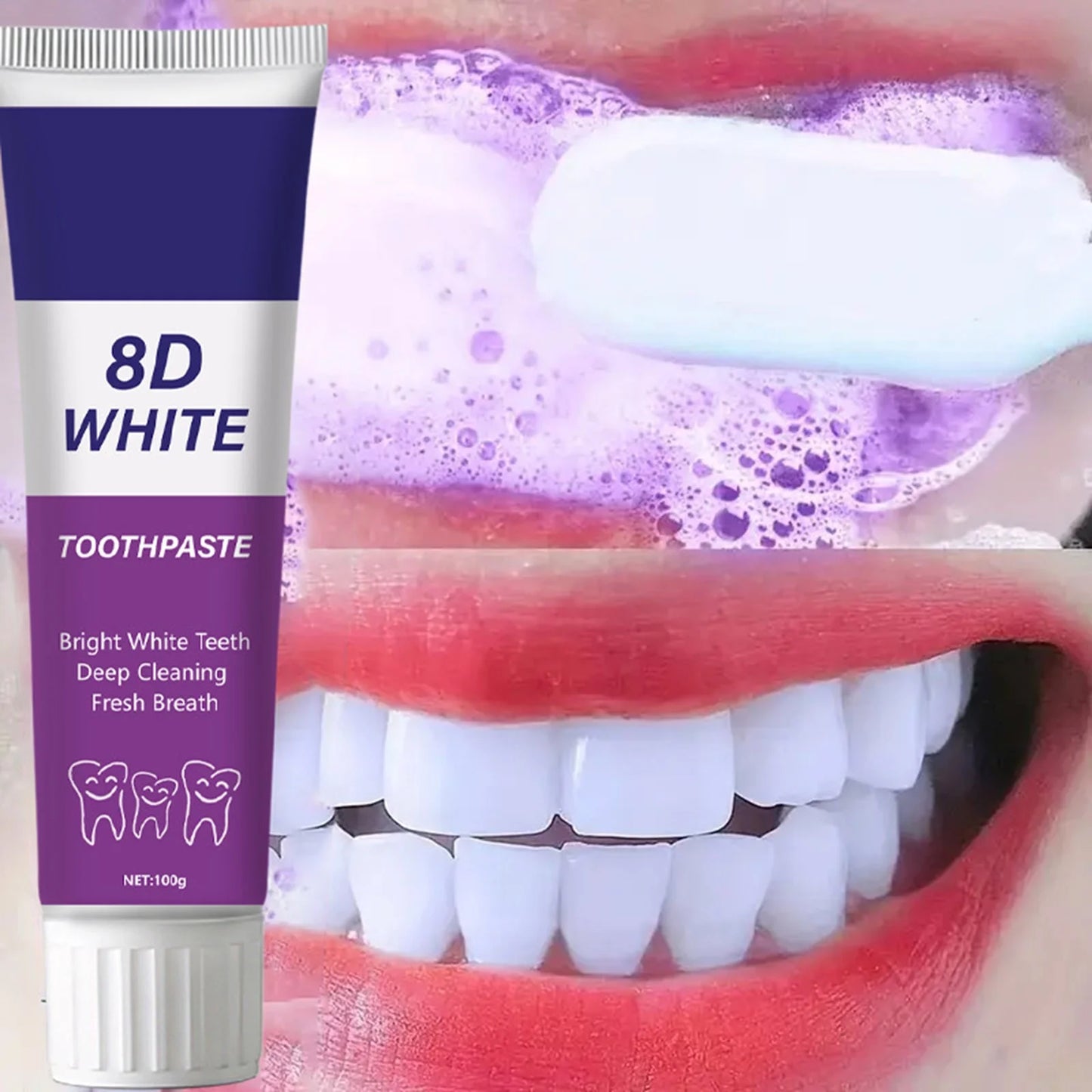 Dentifrice 8D White – Le Secret pour un Sourire Éblouissant