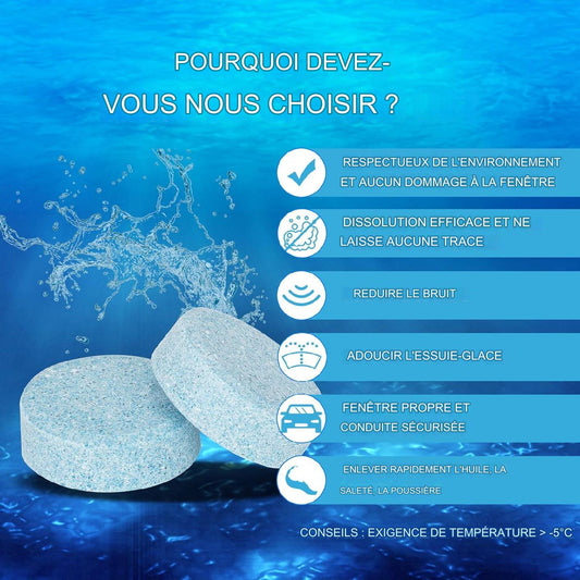 20 tablettes nettoyantes pour pare-brise.
