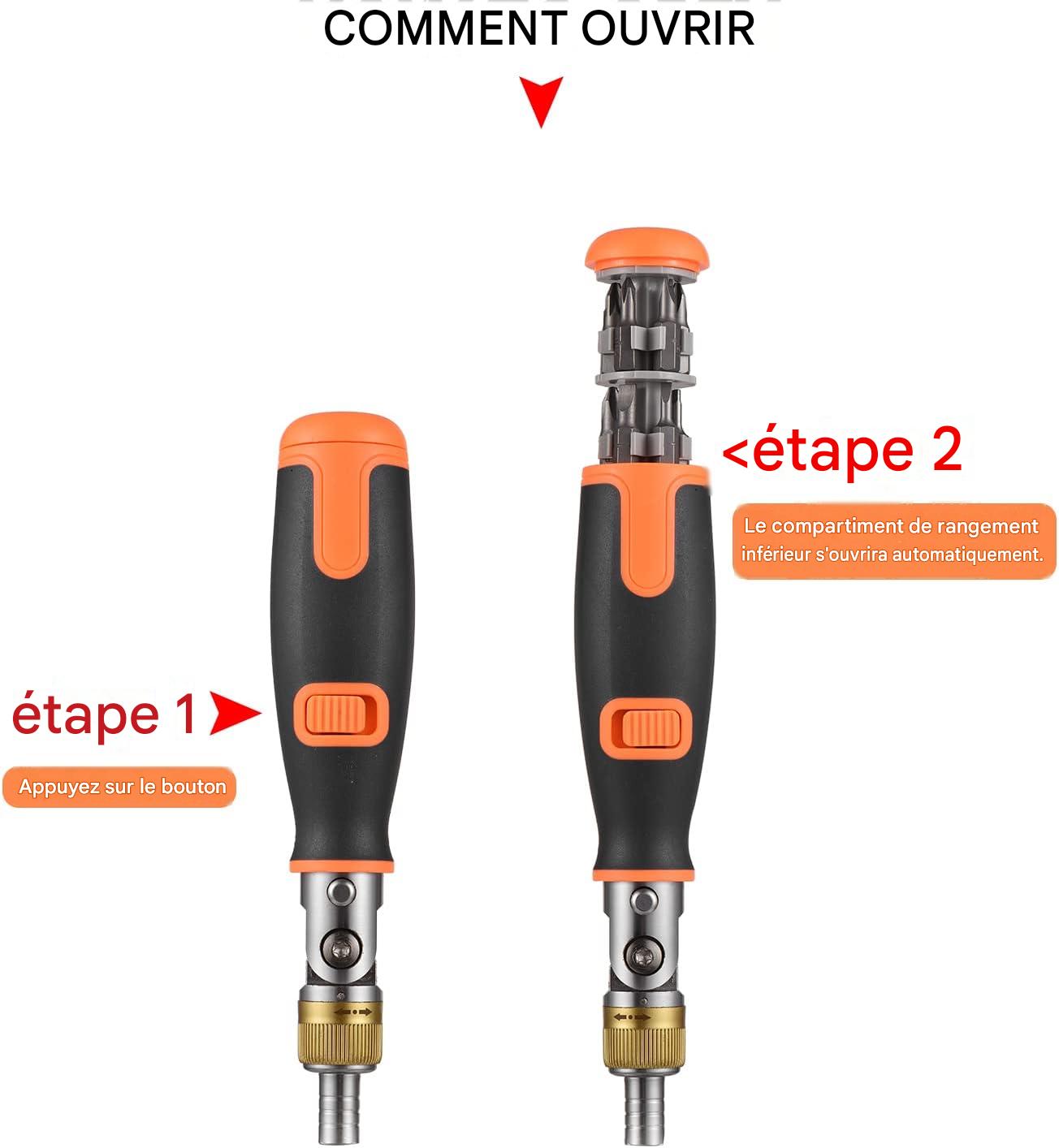 Tournevis Porte-Embout Multifonction – Qui Remplace Plusieurs Tournevis