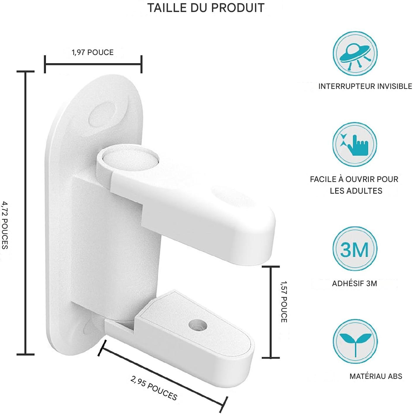 Serrure à Levier de Porte Universelle (2 Pack).