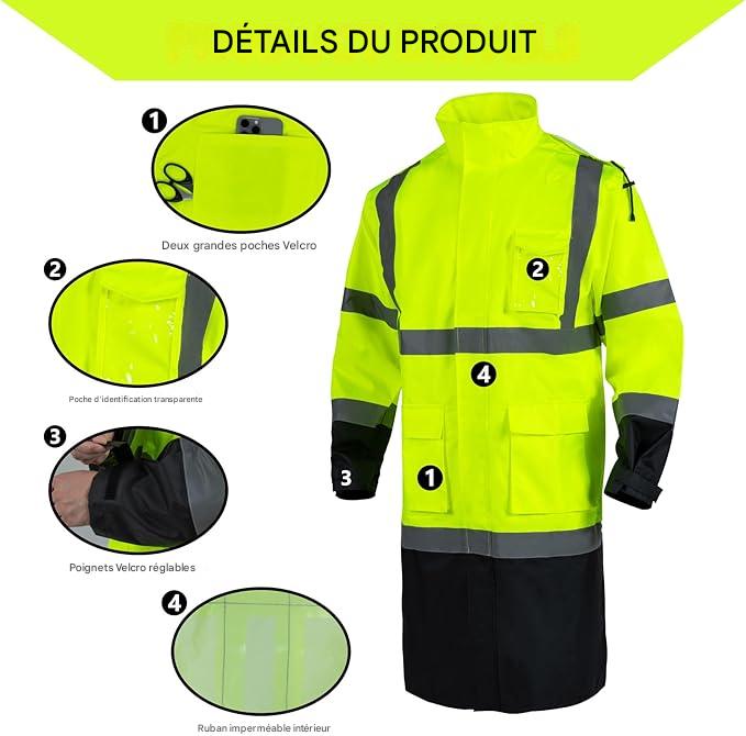 Vestes de pluie réfléchissantes imperméables.