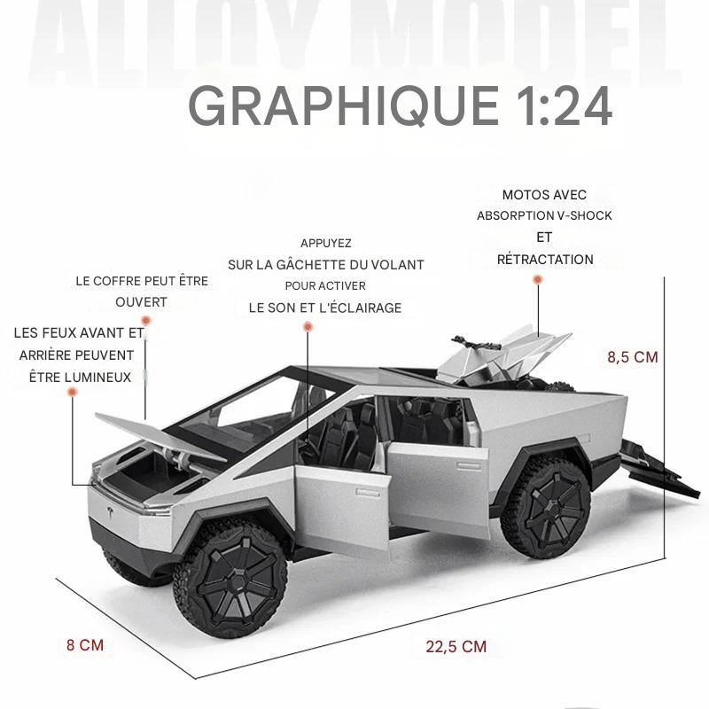 Modèle réduit Tesla Cybertruck à l'échelle 1:24.