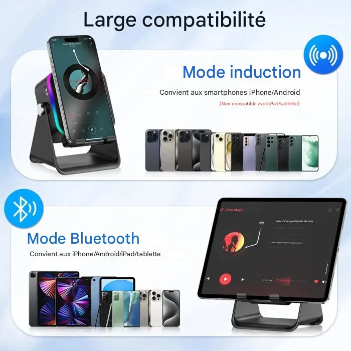 🎵📱 Support Téléphone avec Enceinte Bluetooth 5-en-1