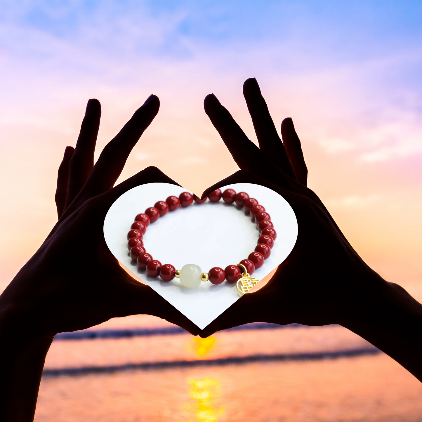 Bracelet porte-bonheur avec les pierres les plus chanceuses et de l'or violet naturel