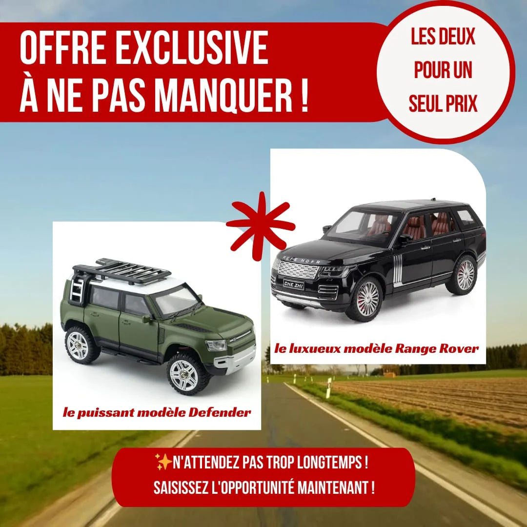 Pack de Land Rover Defender – Échelle 1:18 et Range Rover – Échelle 1:24.