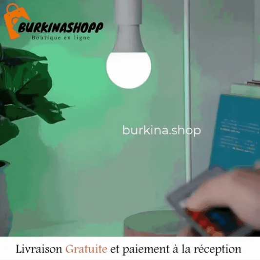 Ampoule LED RGB avec télécommande.