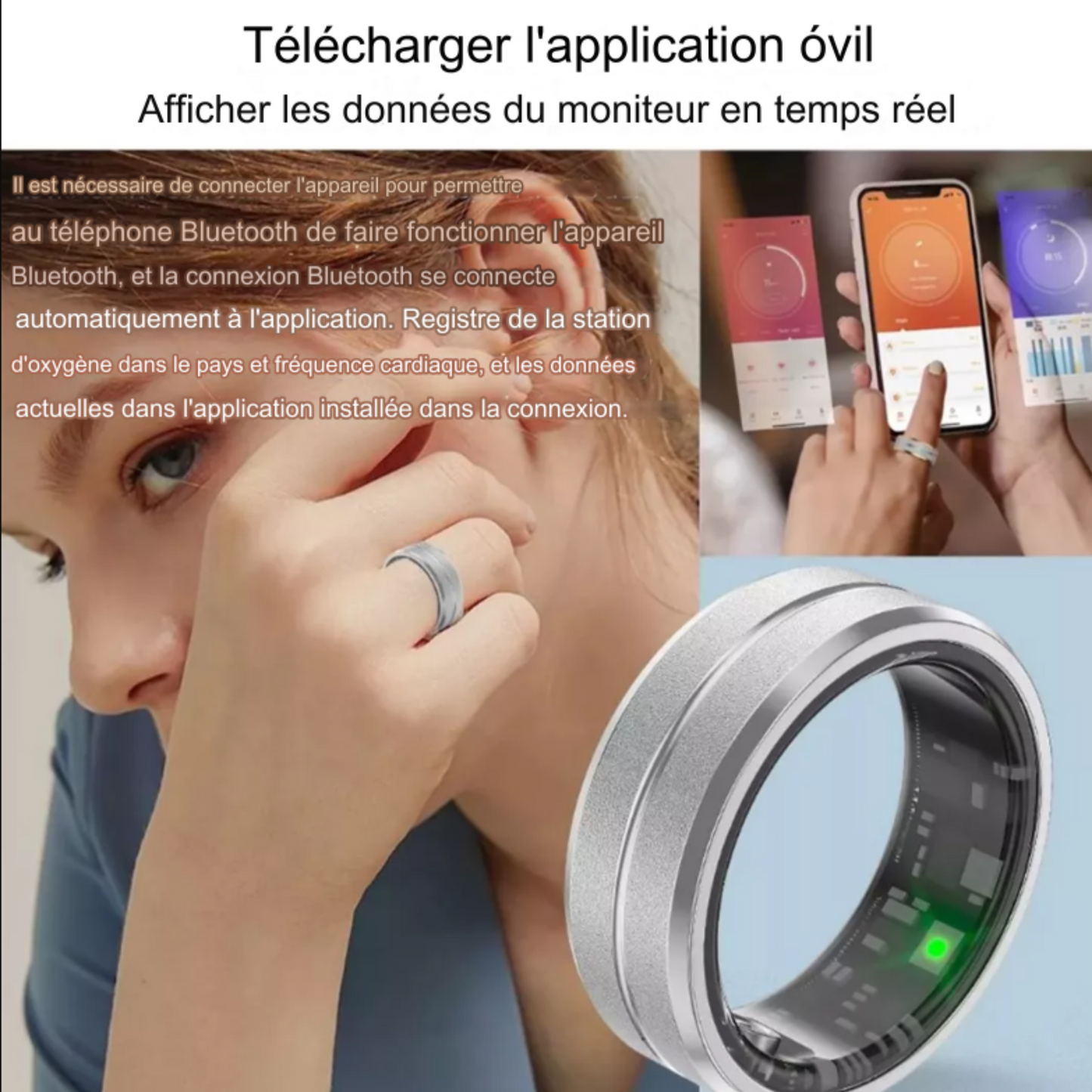 Bague intelligente pour homme et femme