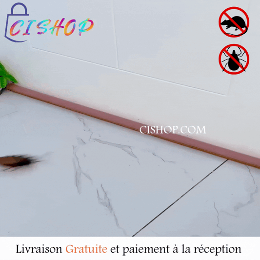 Butoir Flexible de scellage de bas de porte.