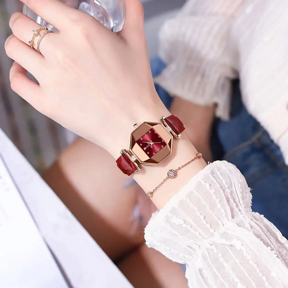 Montre à quartz de luxe pour filles