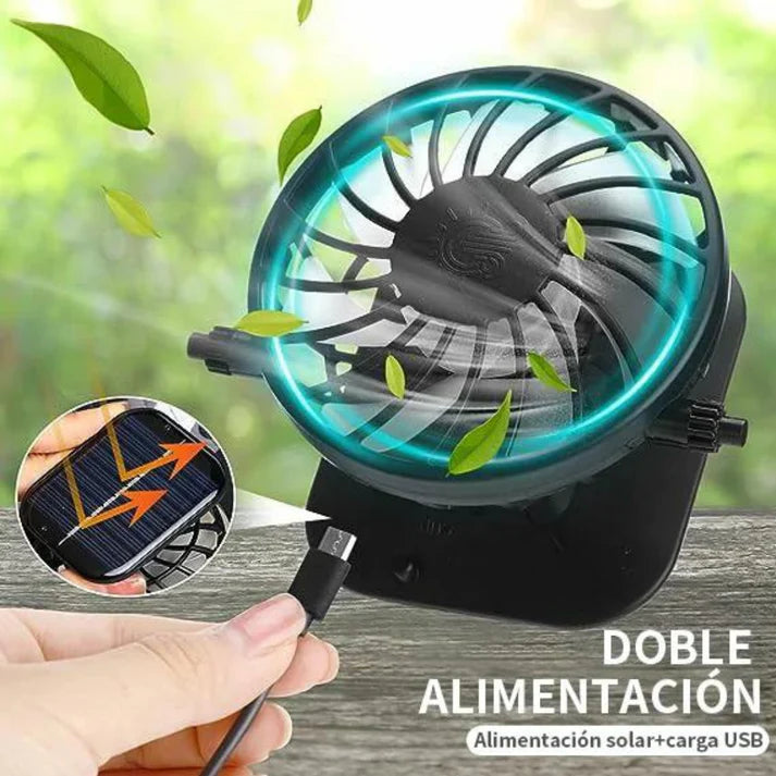 Chapeau de soleil avec deux ventilateurs intégrés.