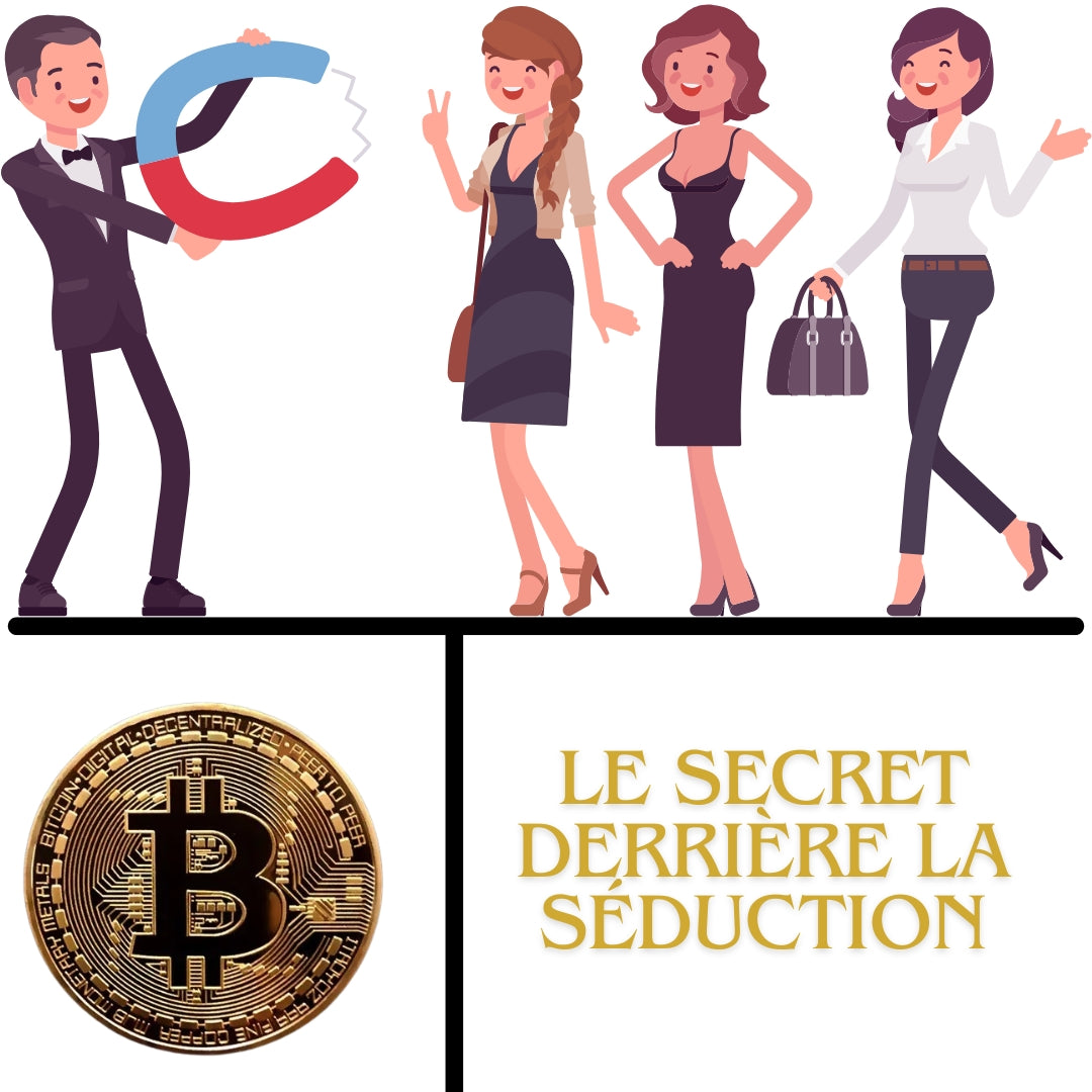 Pièce de monnaie Bitcoin magique et puissante.