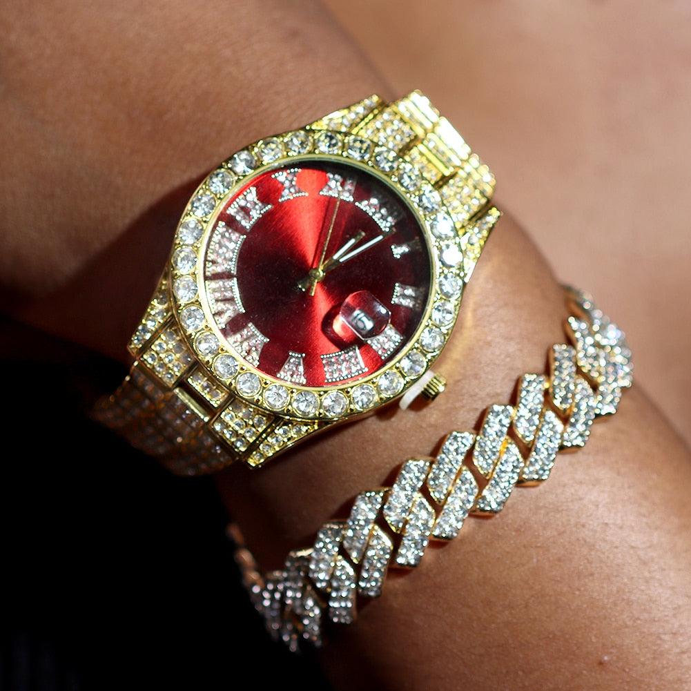 Collection exclusive de montres et de bracelets à maillons cubains pour les hommes et les femmes