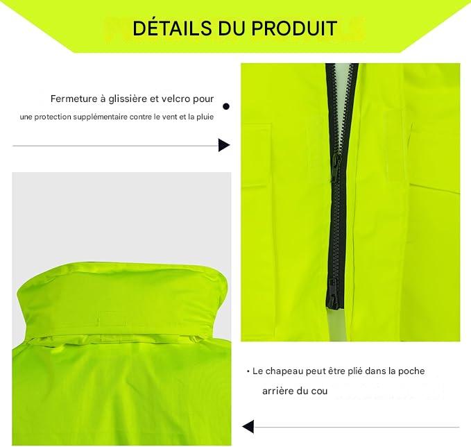 Vestes de pluie réfléchissantes imperméables.