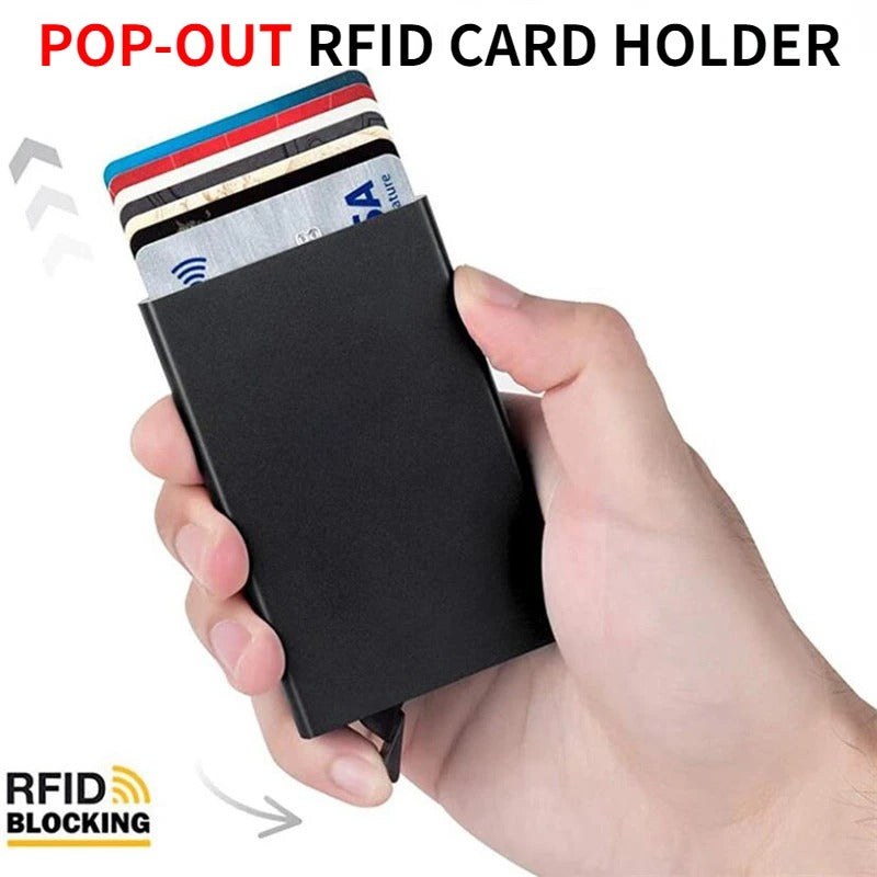 Porte-cartes automatique Pop-Up en aluminium.