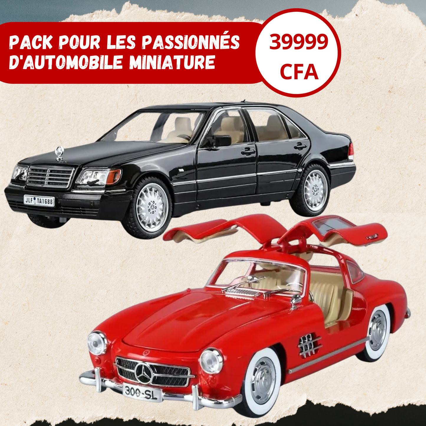 Pack de réplique Mercedes-Benz W140 320SEL et Mercedes-Benz 300SL.