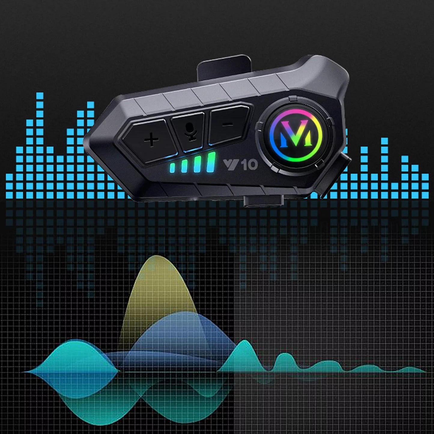Y10 - Casque Bluetooth stéréo sans fil pour motards.
