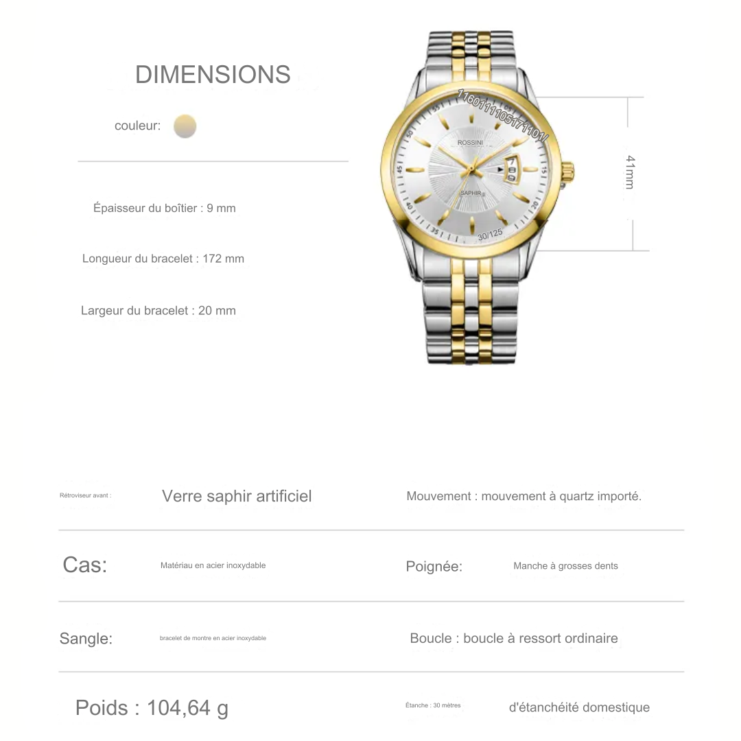 Rossini-Montre à quartz pour homme.