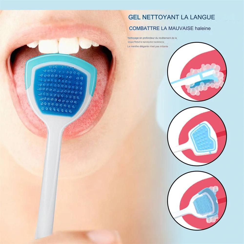 Gel Nettoyant pour la Langue à la Menthe + Brosse Gratte-Langue.