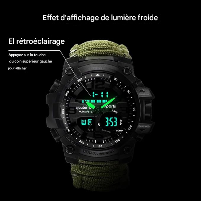 Montre tactique militaire multifonctionnelle.