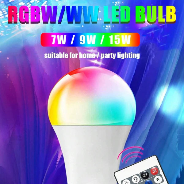 Ampoule LED RGB avec télécommande.