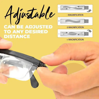 Lunettes à verres réglables.