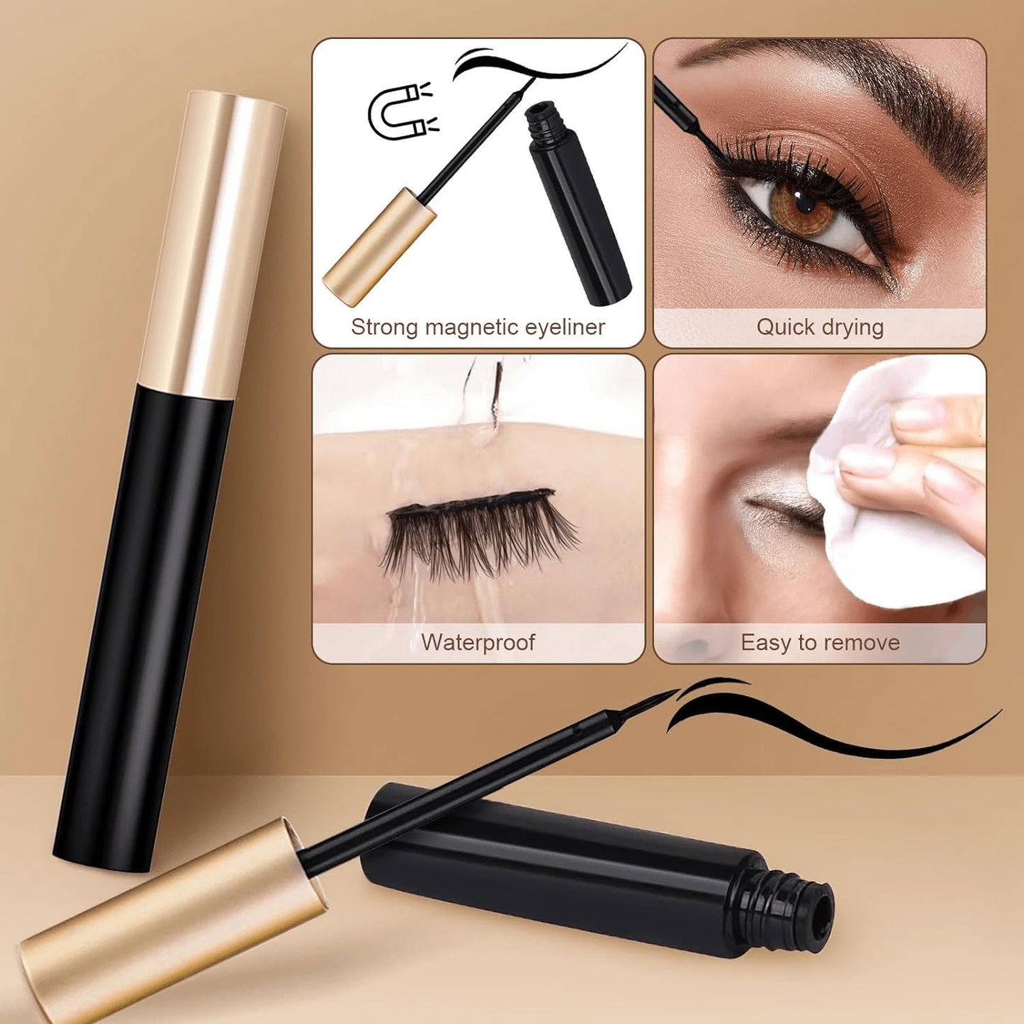 Kit de cils magnétiques Eyeliner.