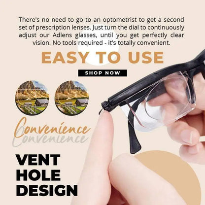 Lunettes à verres réglables.
