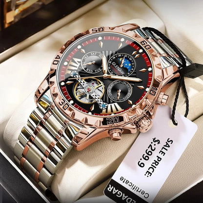 GLENAW-Montre Mécanique à Tourbillon de Luxe pour Homme