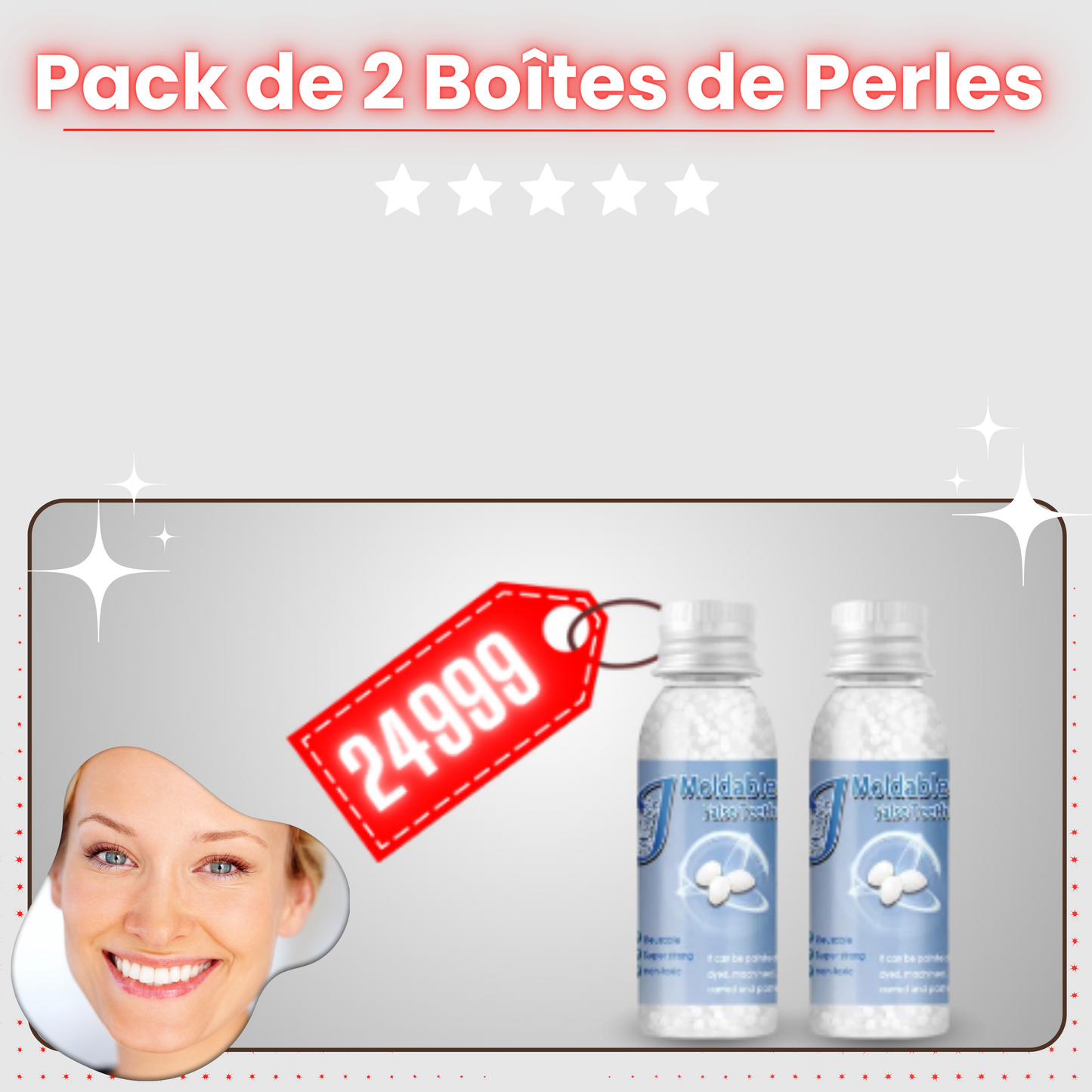 Pack de 2 Boîtes de Perles de Réparation Dentaire.