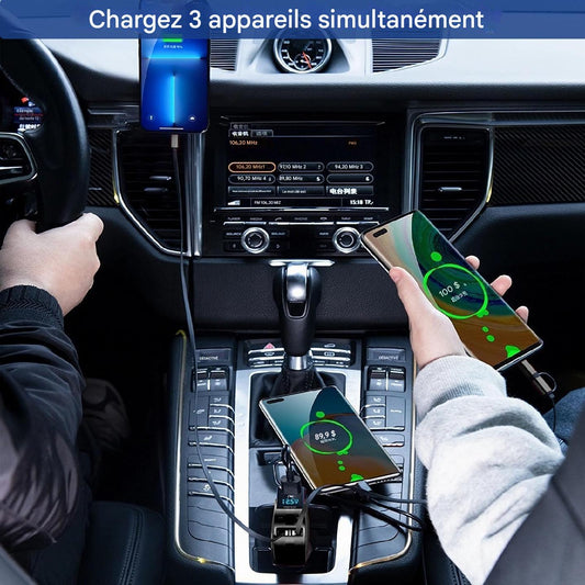 Chargeur de voiture rétractable 3 en 1 Ultra rapide