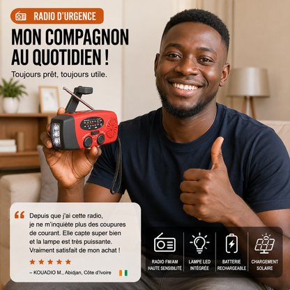Radio d'urgence à manivelle solaire Portable.