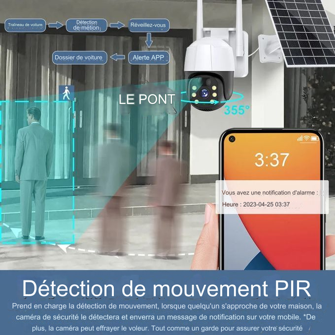 Caméra de surveillance à énergie solaire
