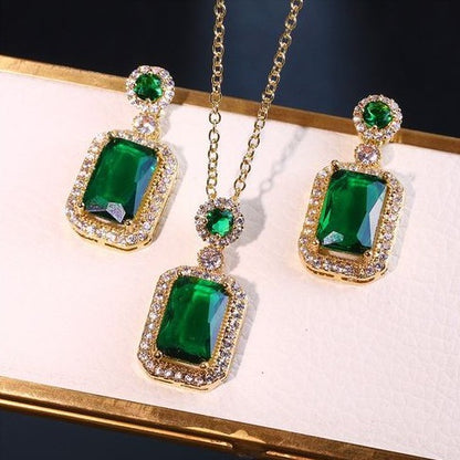 Ensemble de bijoux vert pour  femme