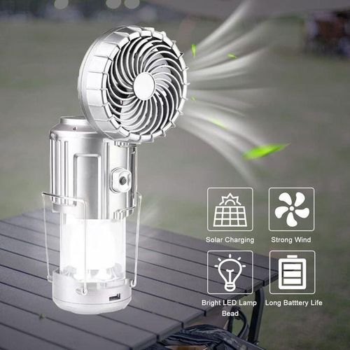 🏕️ Lampe De Camping Rechargeable Avec Ventilateur.