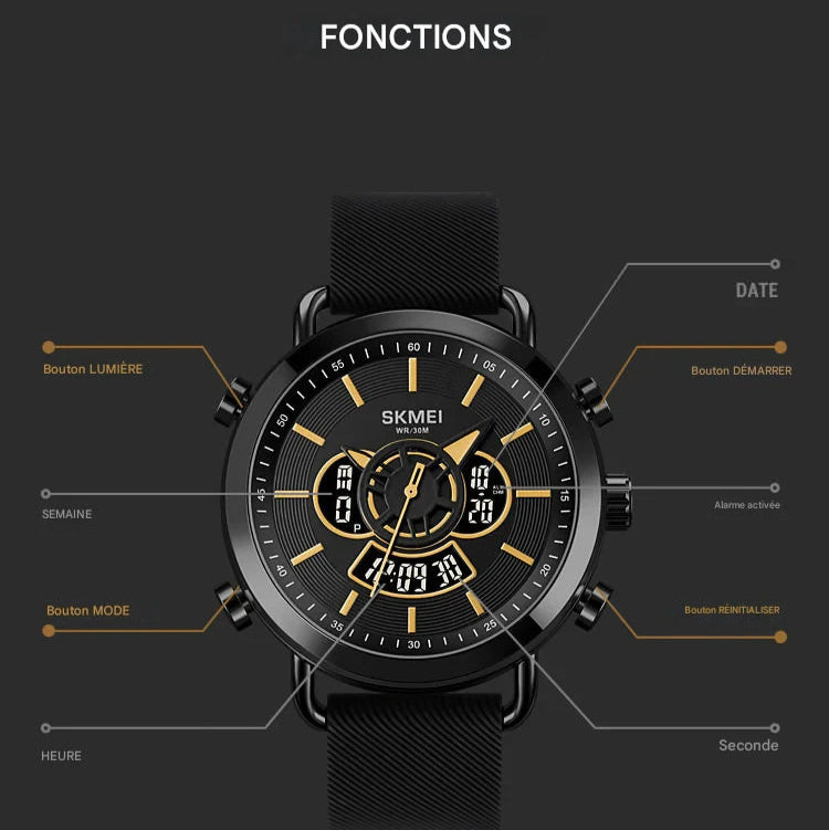 Montre SKMEI Chronographe Hybride.