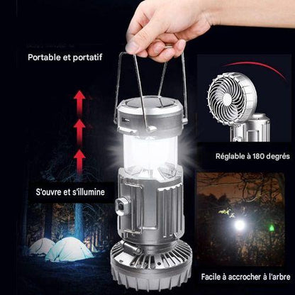 🏕️ Lampe De Camping Rechargeable Avec Ventilateur.