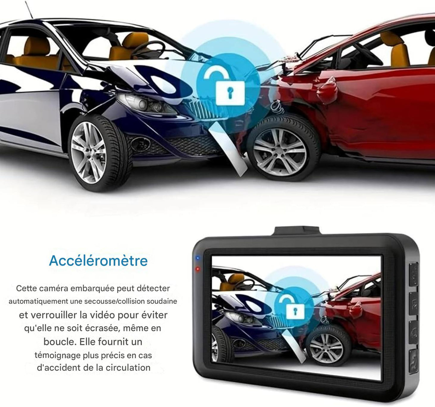 Caméra Embarquée Full HD – Gardez l’œil sur la route et la tranquillité d’esprit.