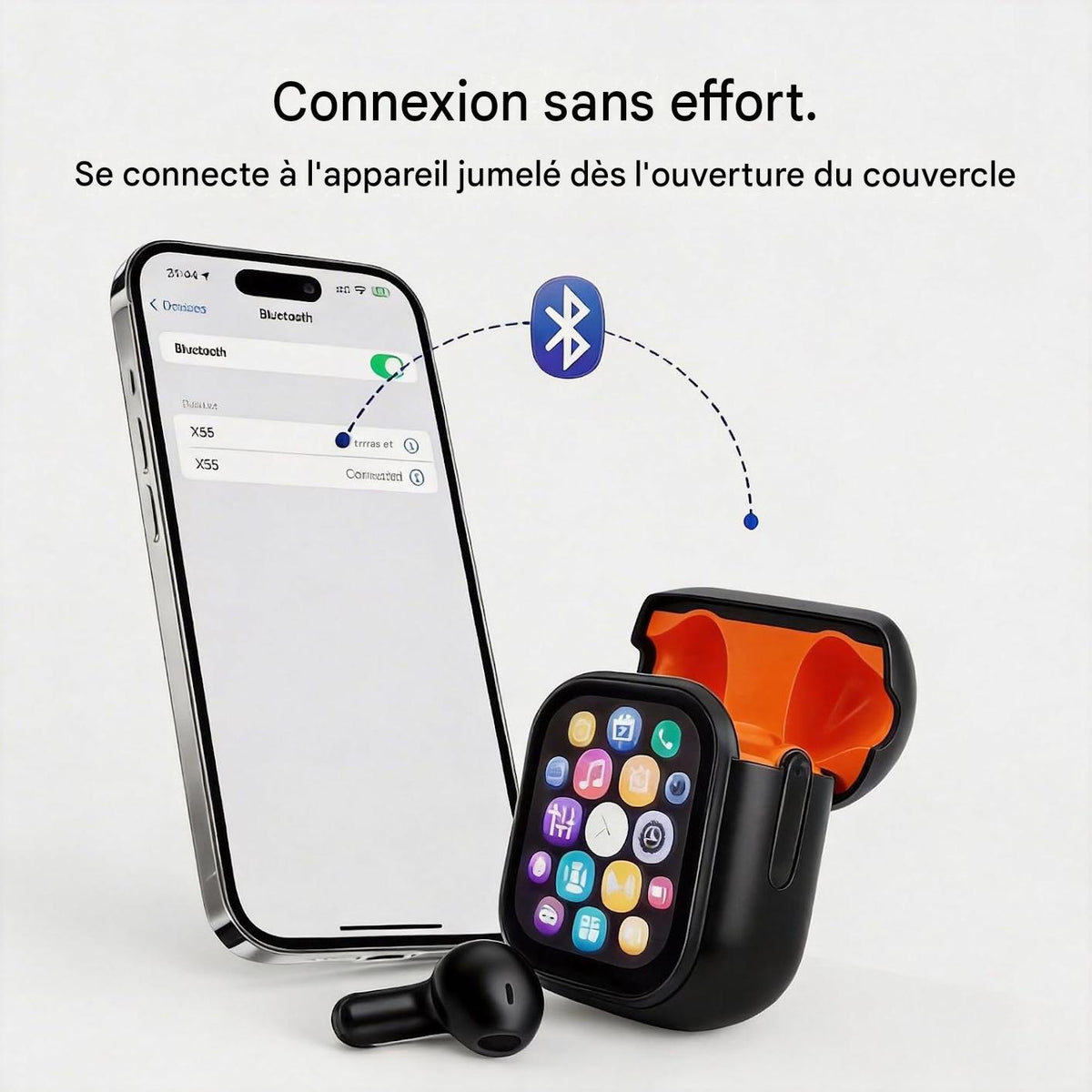 🎧 Écouteurs Sans Fil X55 AI avec Écran Tactile – Bien Plus que de Simples Écouteurs