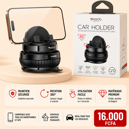 Support Téléphone Rotatif 360° – Conduisez en toute sécurité
