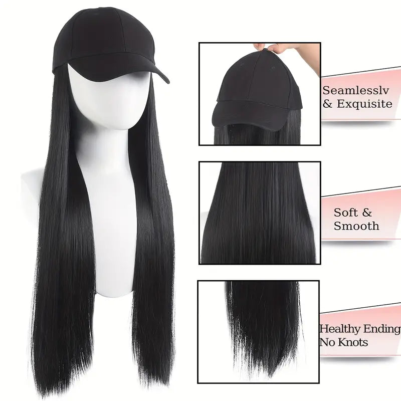 Casquette avec Perruque longueur 66,04 cm.