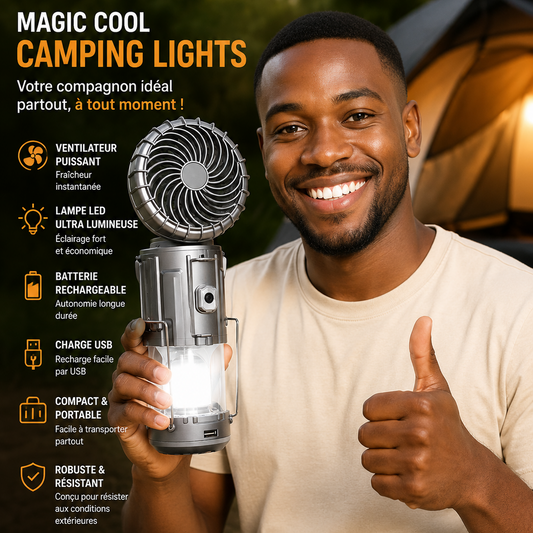 🏕️ Lampe De Camping Rechargeable Avec Ventilateur.