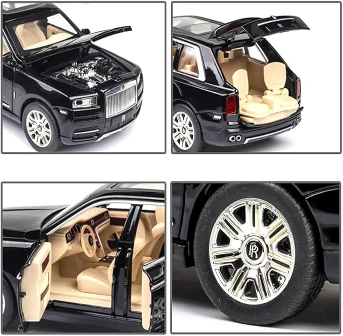 Réplique à l'échelle 1:24 du Rolls-Royce Cullinan avec son, lumières et rétrofriction.