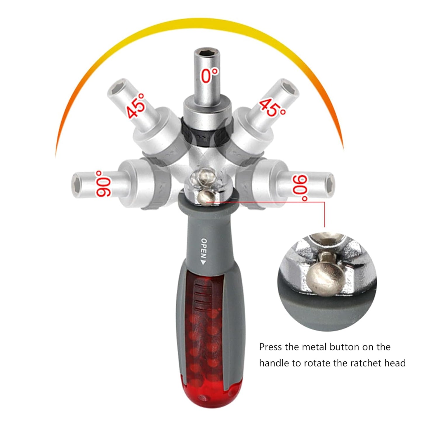 Tournevis à cliquet pliable multi-angle 11-en-1.