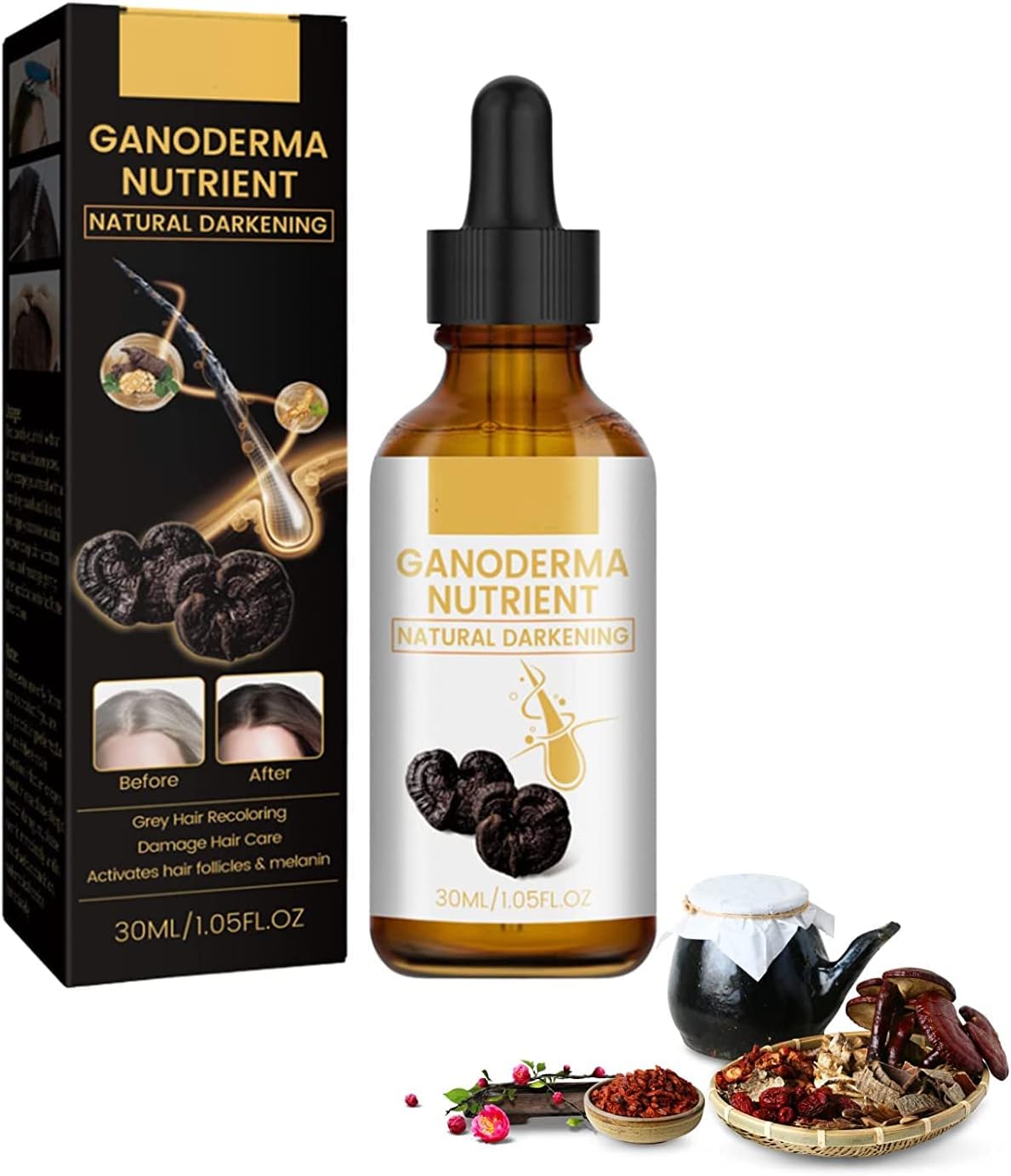 Ganoderma - Sérum cheveux anti-grisonnement