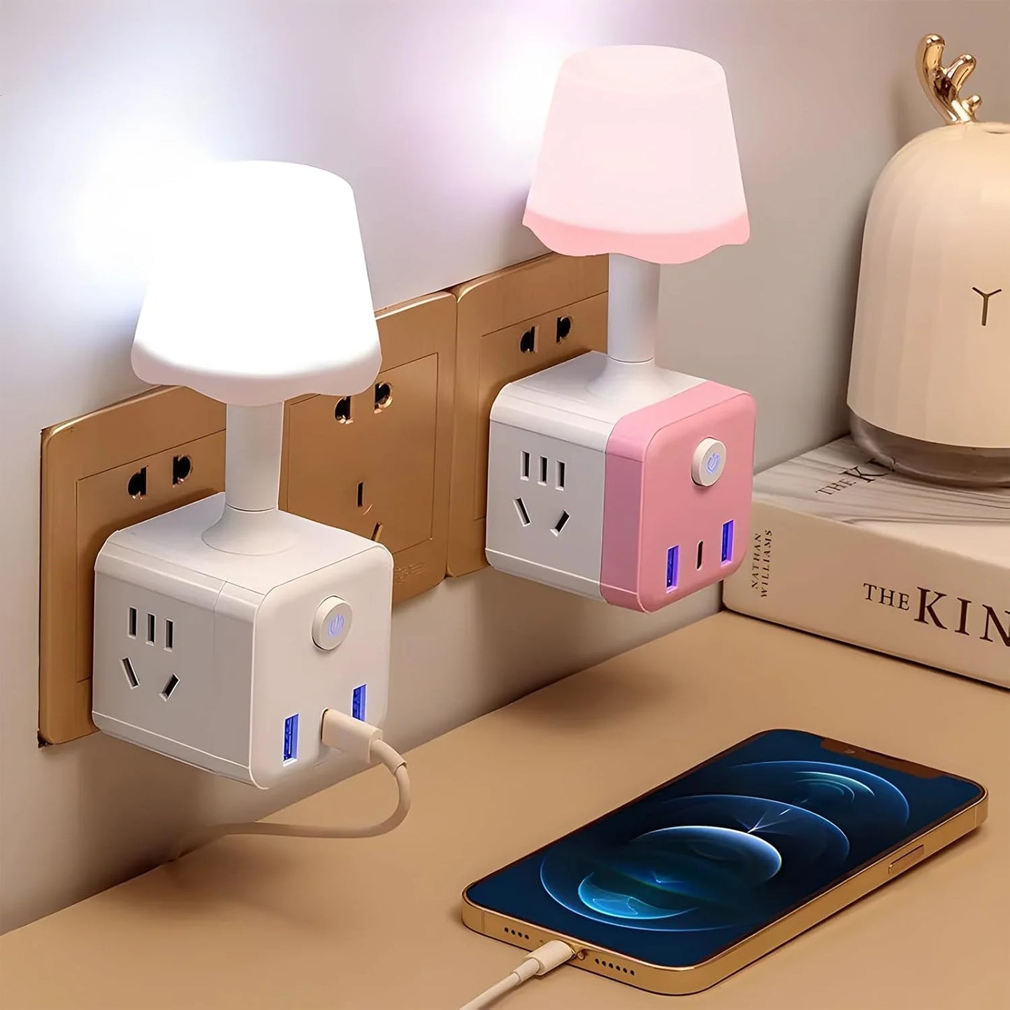 Lampe Veilleuse & Multiprise USB.