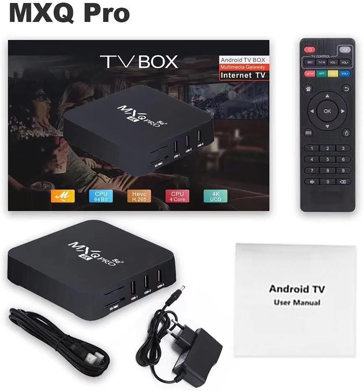 MXQ Pro - boîtier TV intelligent 4K Ultra HD.