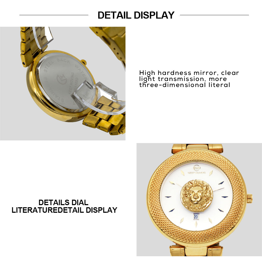 Montre magique à quartz tête de lion "pour homme et femme"