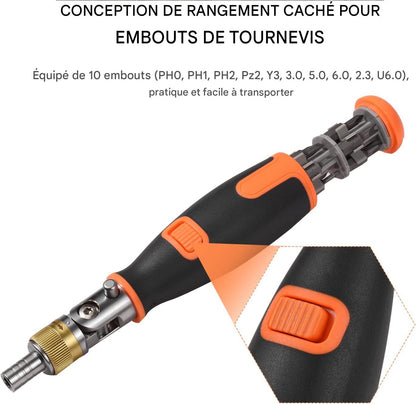 Tournevis Porte-Embout Multifonction –  Qui Remplace Plusieurs Tournevis