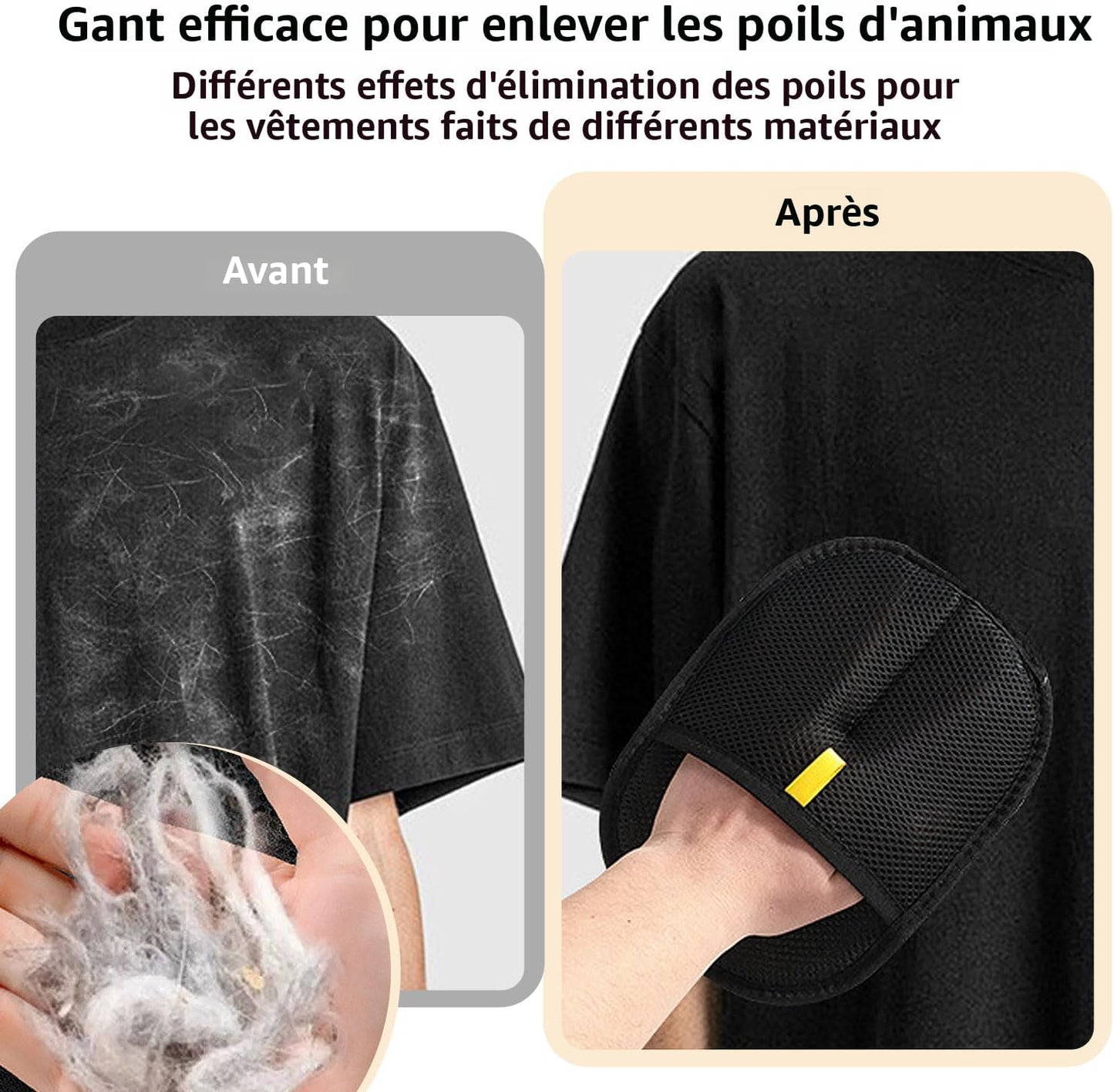 Gant Anti-Poils Électrostatique.